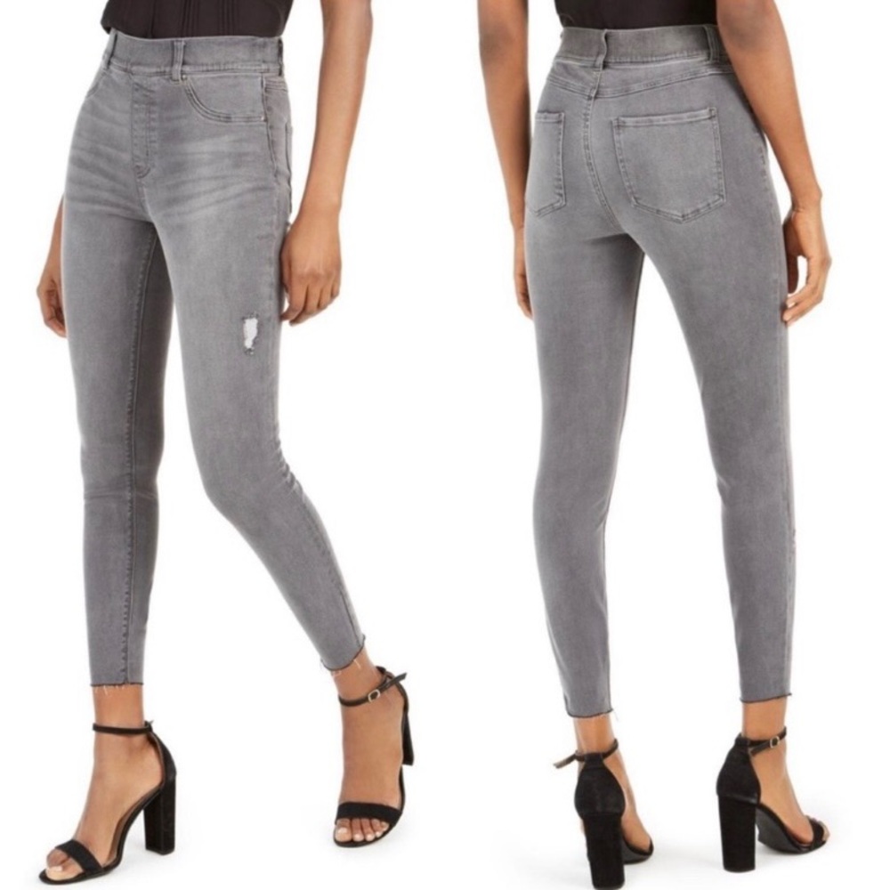 SPANX Vintage Distressed Ankle Skinny Jeans Gray Size Small